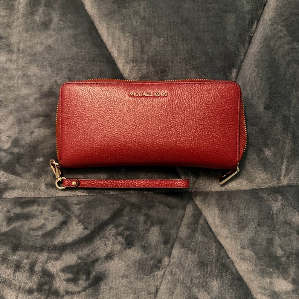 Michael Kors Red Leather Wristlet